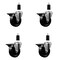 Service Caster 4'' Phenolic Swivel 1-3/8'' Expanding Stem Caster Set with Brake, 4PK SCC-EX20S414-PHS-PLB-138-4 - alternate 2